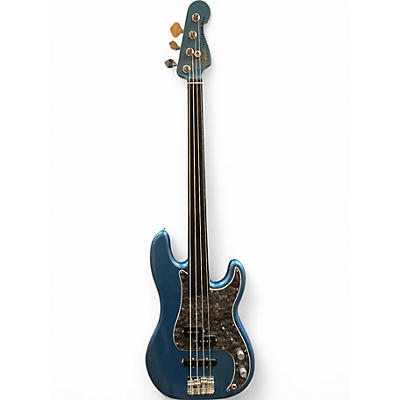 Used Fender Tony Franklin Signature Fretless Precision Bass Blue Electric Bass Guitar