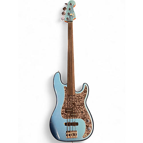 Used Fender Tony Franklin Signature Fretless Precision Bass Lake Placid Blue Electric Bass Guitar Lake Placid Blue