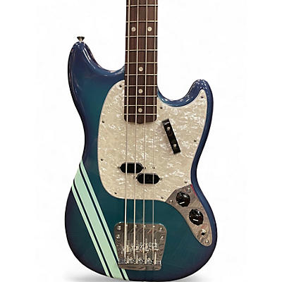 Used Fender Vintera II '70s Mustang Bass Blue with Racing Stripe Electric Bass Guitar