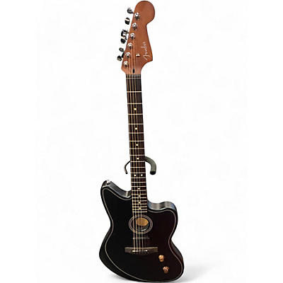 Used Fender acoustasonic Standard Jazzmaster Black Acoustic Electric Guitar