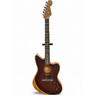 Used Fender acoustasonic jazzmaster 2 Tone Sunburst Acoustic Electric Guitar