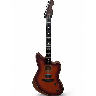 Used Fender acoustasonic jazzmaster bourbon burst Acoustic Electric Guitar