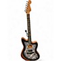 Used Fender american acoustasonic jazzmaster Black and Silver Acoustic Electric Guitar Black and Silver