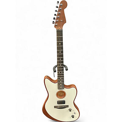 Used Fender american acoustasonic jazzmaster white Acoustic Electric Guitar