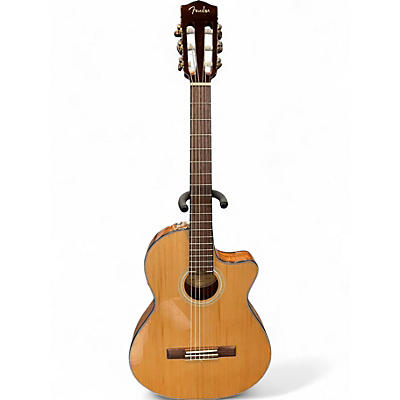 Used Fender cn-140sce Natural Classical Acoustic Electric Guitar