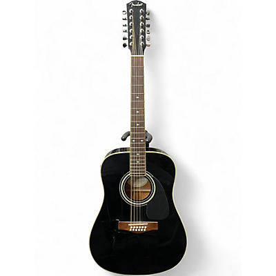 Used Fender dg16e12 Black 12 String Acoustic Guitar