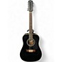 Used Fender dg16e12 Black 12 String Acoustic Guitar Black