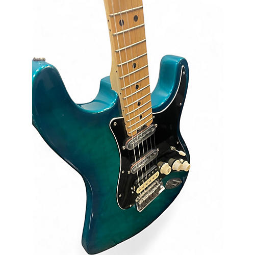 Used Fender elite strat qmt teal Solid Body Electric Guitar teal