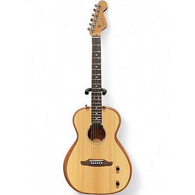 Used Fender highway series acoustasonic parlor Natural Acoustic Electric Guitar