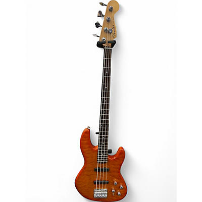 Used Fender jazz bass deluxe QM orange Electric Bass Guitar