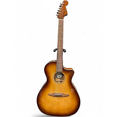 Used Fender newporter classic brown burst Acoustic Electric Guitar