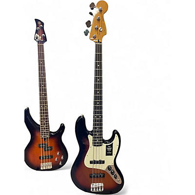 Used Fender player ii jazz bass 3 Tone Sunburst Electric Bass Guitar