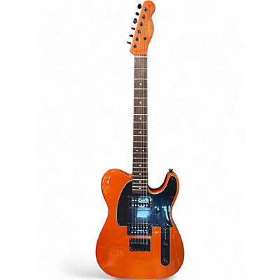 Used Fender squier telecaster  ( converted too left) Metallic Orange Solid Body Electric Guitar