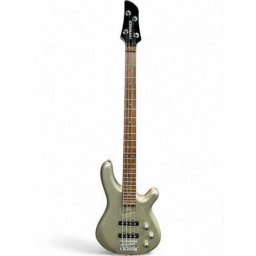 Used Fernandes GRAVITY Silver Electric Bass Guitar Silver