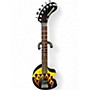 Used Fernandes Nomad Deluxe Black and Yellow Flames Solid Body Electric Guitar Black and Yellow Flames