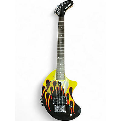 Used Fernandes Nomad Deluxe Black and Yellow Solid Body Electric Guitar