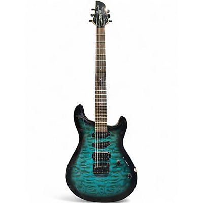Used Fernandes Strat Style aqua burst Solid Body Electric Guitar