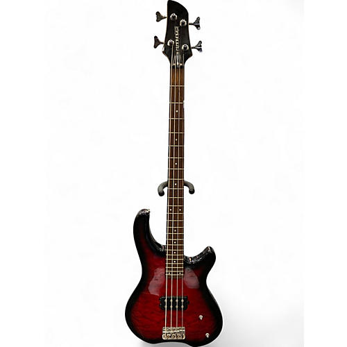 Used Fernandes Tremor Red Electric Bass Guitar Red