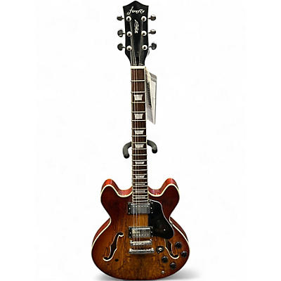 Used Firefly 335 type Tiger Eye Hollow Body Electric Guitar