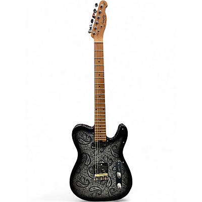 Used Firefly Black Paisley T Black Solid Body Electric Guitar