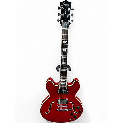 Used Firefly ES335 Red Hollow Body Electric Guitar
