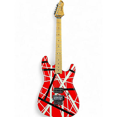 Used Firefly EVH Style FFST VAN HALEN STRIPED RED Solid Body Electric Guitar