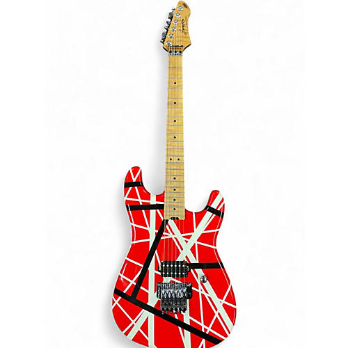 Used Firefly EVH Style FFST VAN HALEN STRIPED RED Solid Body Electric Guitar VAN HALEN STRIPED RED