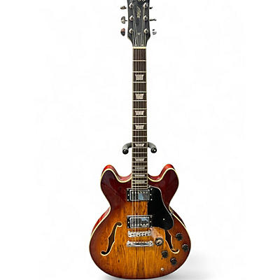 Used Firefly FF338 2 Tone Sunburst Hollow Body Electric Guitar