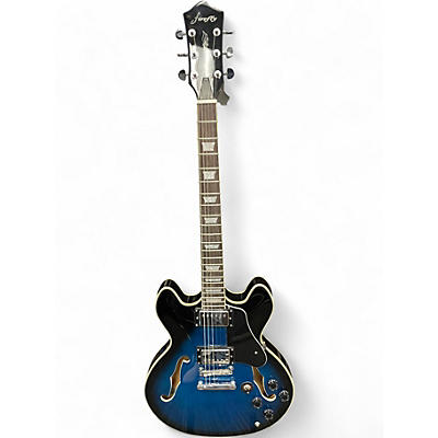 Used Firefly FF338 Blue Burst Hollow Body Electric Guitar
