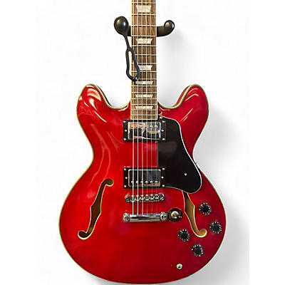 Used Firefly FF338 Cherry Red Hollow Body Electric Guitar