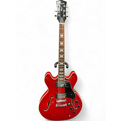 Used Firefly FF338 Red Hollow Body Electric Guitar