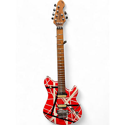 Firefly Used Firefly FFMN Elite Red with Black and White Stripes Solid Body Electric Guitar