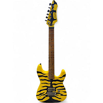 Used Firefly LYNCH TIGER COPY Black and Yellow Solid Body Electric Guitar