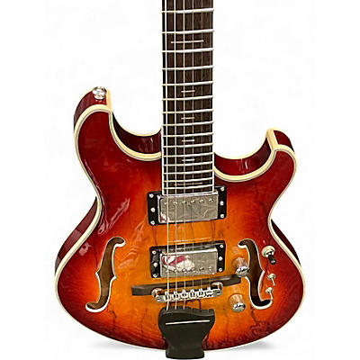 Used Firefly  Pegasus Tribute Spalted Maple Hollow Body Electric Guitar