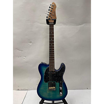 Used Firefly Pure Series FFTL Elite Denim Flame Blue Solid Body Electric Guitar