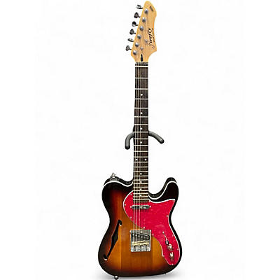 Used Firefly Slimline Tele 3 Tone Sunburst Hollow Body Electric Guitar