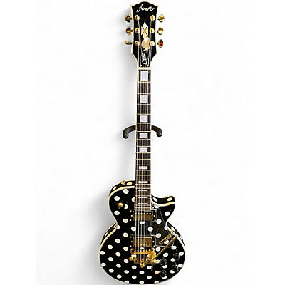 Used Firefly elite Black With White Polka Dots Solid Body Electric Guitar