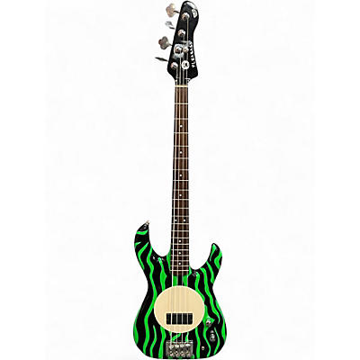 Used Flea Bass 32 Black and Green Electric Bass Guitar