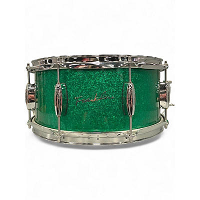 Used Franklin 14in 14x6.5 Mahogany Snare Drum Green Sparkle Drum