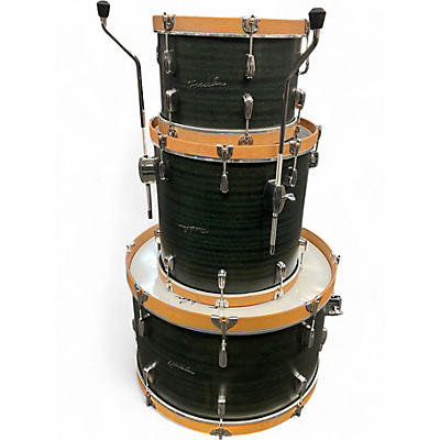 Used Franklin 3 Piece MAHOGANY TRANSPARENT EMERALD Drum Kit