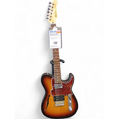 Fret-King Used Fret-King country Squier 3 Tone Sunburst Hollow Body Electric Guitar