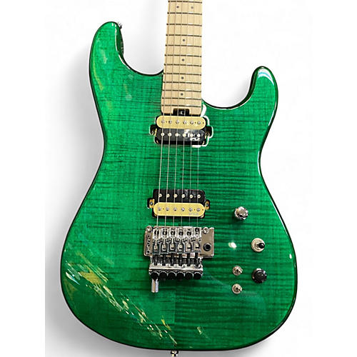 Used Fu Tone FU Pro Trans Green Solid Body Electric Guitar Trans Green