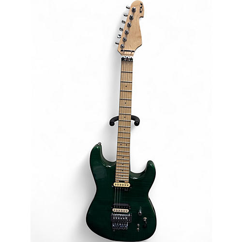 Used Fu-tone FU PRO Trans Green Solid Body Electric Guitar Trans Green