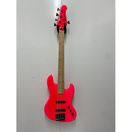 Used Funk J5 Hot Pink Electric Bass Guitar Hot Pink