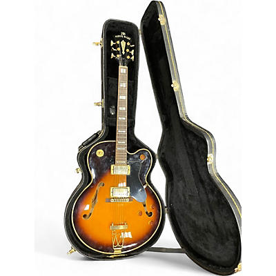 Used Fusion Blues FB600 Manhattan Deluxe Sunburst Hollow Body Electric Guitar