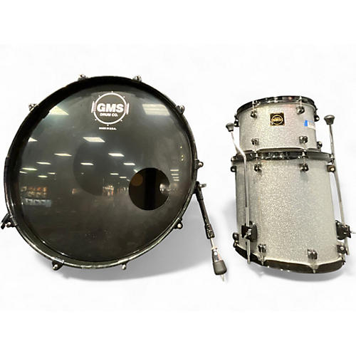 Used GMS 3 Piece SE SERIES Silver Sparkle Drum Kit Silver Sparkle