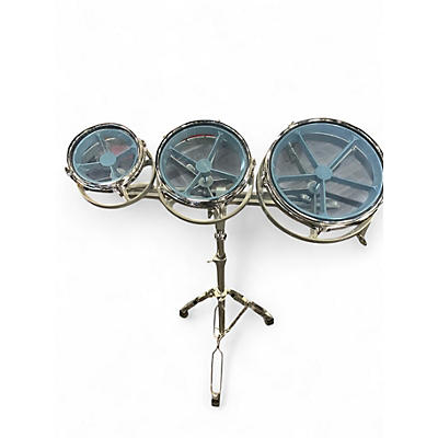 Used GP Percussion 3 Piece RT68 Chrome Silver Roto Toms