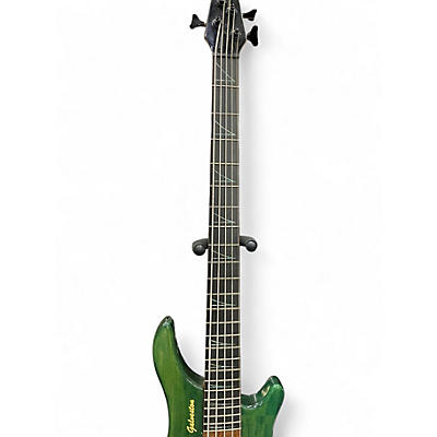 Used Galveston 5 STRING BASS GREEN Electric Bass Guitar