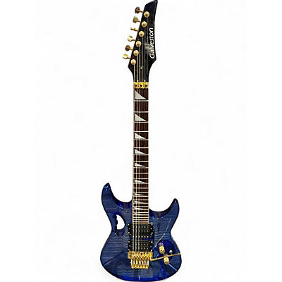 Used Galveston Acrylic jem blue Solid Body Electric Guitar
