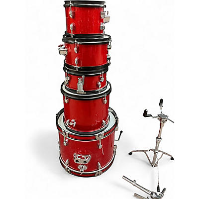 Used Gammon Percussion 5 Piece 5-PIECE JUNIOR SHELL PACK Satin Red Drum Kit